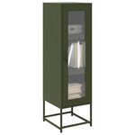 vidaXL Buffet haut vert olive 36x39x123 cm acier laminé à froid