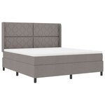 vidaXL Lit à ressorts avec matelas Taupe 180 x 200 cm tissu