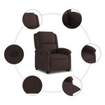 vidaXL Fauteuil inclinable marron foncé tissu