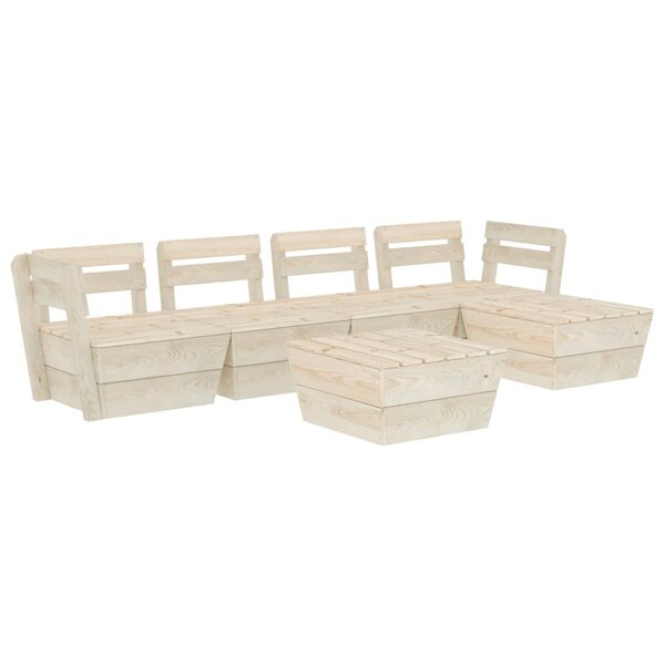 vidaXL Salon de jardin palette 6 Pièces Bois d'épicéa imprégné