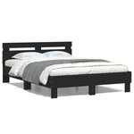vidaXL Cadre de lit avec LED sans matelas noir 120x200 cm