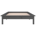 vidaXL Cadre de lit à LED gris 90x200 cm bois massif