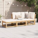 vidaXL Salon de jardin 3 Pièces avec coussins bois massif d'acacia