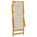 Chaises de plage pliantes vidaXL 2 Pièces Taupe en bois d'acacia et Textilène