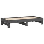vidaXL Lit coulissant Gris 2x(90x190) cm Bois de pin massif