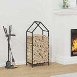 vidaXL Portant de bois chauffage noir 40x25x90 cm