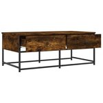 vidaXL Table basse chêne fumé 100x51x40 cm bois d'ingénierie