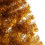 vidaXL Demi sapin de Noël artificiel avec support doré 240 cm PET