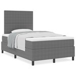 vidaXL Lit avec sommier à ressort avec matelas Gris clair Petit double Tissu en velours côtelé