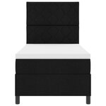 vidaXL Lit à ressorts avec matelas et lumière LED noire 90x200 cm en tissu