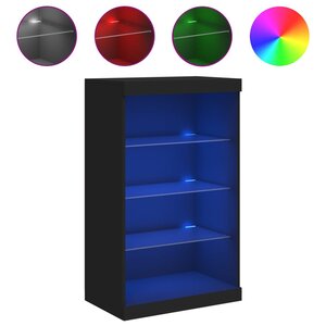 vidaXL Buffet avec lumières LED noir 60 5x37x100 cm