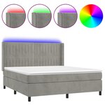vidaXL Sommier à lattes de lit matelas et LED Gris clair 180x200 cm