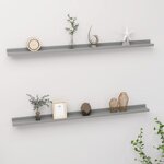 vidaXL Étagères murales 2 Pièces Gris 115x9x3 cm