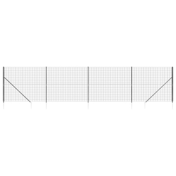 vidaXL Clôture en treillis métallique et ancrage anthracite 2x10 m