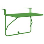 vidaXL Table de balcon pliable verte 60x40 cm Acier