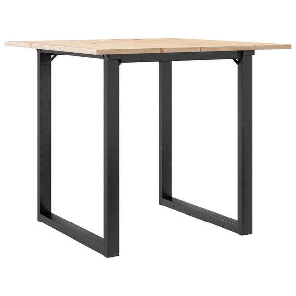 vidaXL Table à manger cadre en O 80x80x75 cm bois de pin massif fonte