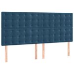 vidaXL Tête de lit Bleu foncé 180 x 5 x 118/128 cm Velours