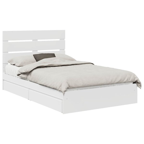 vidaXL Lit de Rangement Blanc 120 x 190 cm Bois d'ingénierie