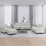 vidaXL Ensemble de canapés 4 Pièces gris clair velours