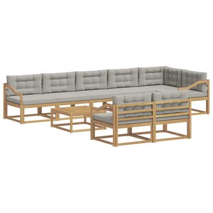 vidaXL Ensemble de canapés d'extérieur 9 pc Blanc et gris clair
