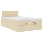 vidaXL Cadre de lit ottoman avec matelas crème 120x200cm tissu