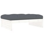 vidaXL Repose-pied de jardin 120x80 cm blanc bois de pin massif