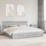 vidaXL Cadre de lit Gris Sonoma 200 x 200 cm Bois d'ingénierie