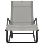 vidaXL Chaise longue acier et textilène gris