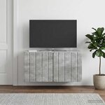 vidaXL Meuble TV mural 59 5 x 31 x 30 cm Gris béton Bois d'ingénierie