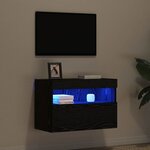 vidaXL Meuble TV mural Chêne noir 60 x 30 x 40 cm Bois d'ingénierie