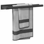 vidaXL Porte-serviettes Noir 40 x 9 x 4 cm Acier inoxydable