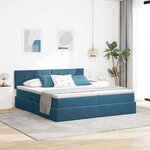 vidaXL Lit de Rangement avec matelas Bleu foncé 90 x 200 cm