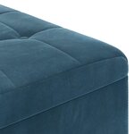 vidaXL Pouf de rangement avec coussin Bleu 80 x 80 x 45 cm Velours