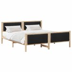 vidaXL Cadre de lit avec tête de lit Noir 180 x 200 cm tissu