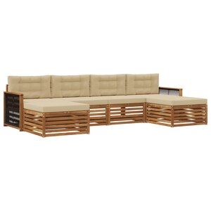 vidaXL Ensemble de canapés d'extérieur 6 pc Bois d'Acacia Massif