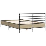 vidaXL Cadre de lit chêne sonoma 140x190 cm bois d'ingénierie et métal