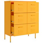 vidaXL Armoire à tiroirs Jaune moutarde 80x35x101 5 cm Acier