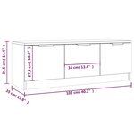 vidaXL Meuble TV Chêne fumé 102x35x36 5 cm Bois d'ingénierie