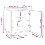 vidaXL Tables de chevet 2 Pièces 40x34x45 cm Bois de pin massif