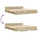 vidaXL Cadre de lit avec tiroirs sans matelas chêne sonoma 200x200 cm