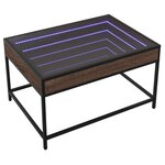 vidaXL Table basse avec LED infini chêne marron 70x50x41 cm
