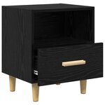 vidaXL Cabinet de chevet avec tiroir 2 Pièces Chêne noir 40 x 35 x 47 cm