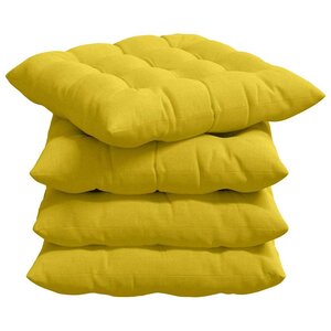 vidaXL Coussins de siège 4 pc Tissu Jaune clair 40 x 40 x 6 cm
