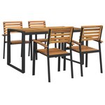 vidaXL Ensemble à manger de jardin 5 Pièces bois d'acacia massif et métal