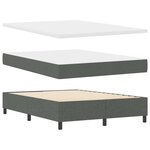 vidaXL Lit à ressorts avec matelas et LED gris foncé  140x200 cm en tissu