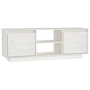 vidaXL Meuble TV Blanc 110x30x40 cm Bois de pin massif