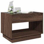 vidaXL Table basse avec LED infini chêne marron 70x50x50 cm