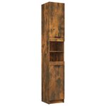 vidaXL Armoire de bain Chêne fumé 32x34x188 5 cm Bois d'ingénierie