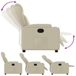 vidaXL Fauteuil inclinable Crème Similicuir