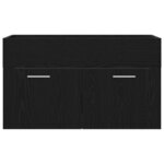 vidaXL Cabinet de Lavabo avec stockage Chêne noir 90 x 38.5 x 46 cm